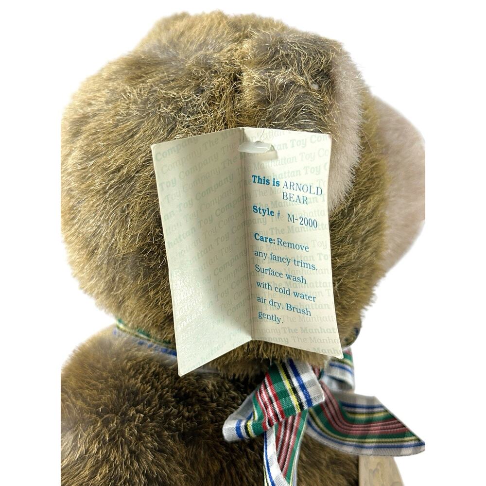 Vintage 1989 Manhattan Toy Co Arnold Bear Limited Edition #1594/3600 13” Plush - Picture 8 of 10